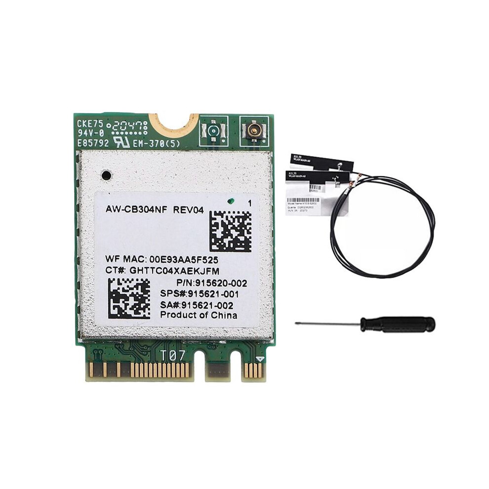 Aw-Cb304nf Rtl8821ce Wifi Card+Antenna 2.4G/5G Dual Band 4.2 433Mbps 802.11Ac Laptop Ipc Wireless Network Card 6032029509893