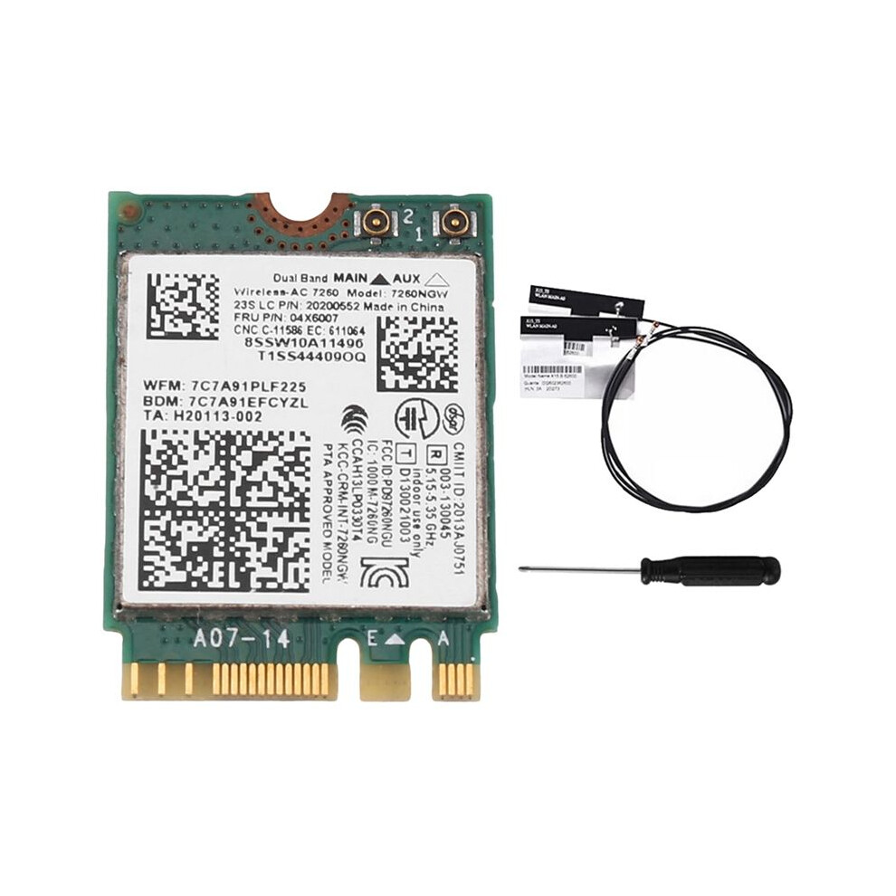 7260Ngw 7260Ac Wifi Card+Antenna 2.4G/5G Bt4.0 Fru 04X6007 For X250 X240 X240s X230s T440 W540 T540 Yoga Y50 6033461004984