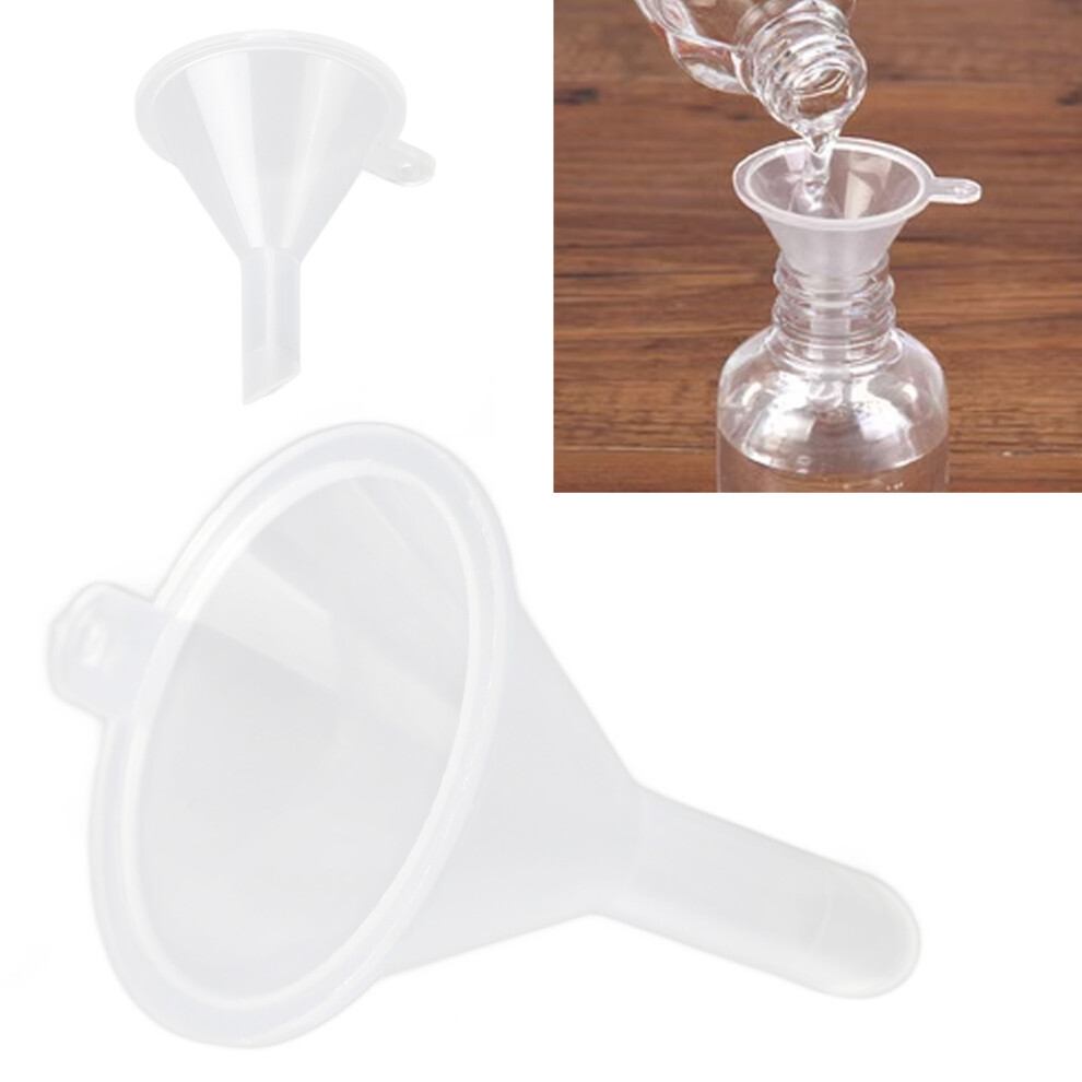 20pcs Clear Plastic Mini Funnels for Perfume Oil Sand Art Laboratory Bottles