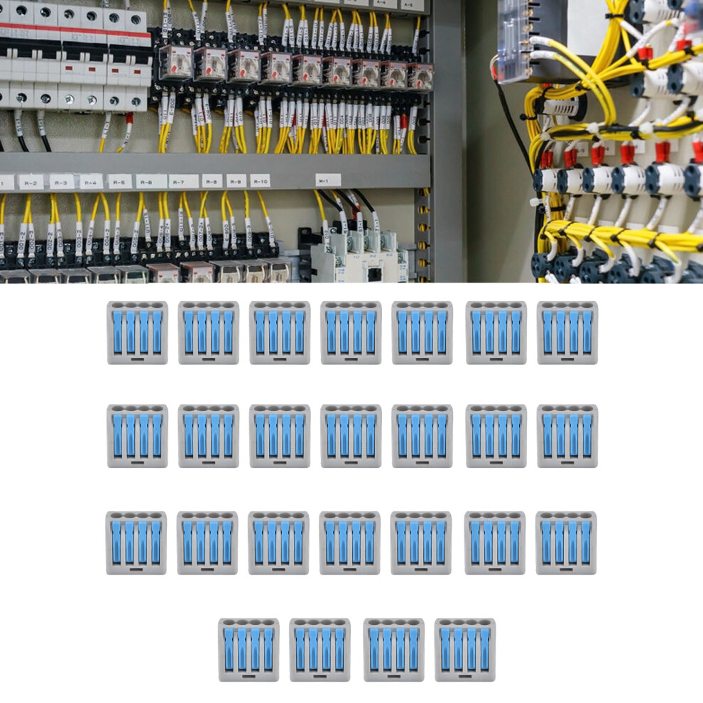Compact 4 Way Lever Wire Connector Terminals 25Pcs Blue Blocks 4001376158087