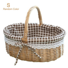 Artisanal Woven Basket, Natural Material Handcrafted Picnic Basket with Linen Liner, Perfect for Outdoor Adventures