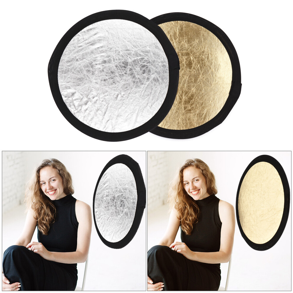 Portable 30Cm Reflector With Bag For Studio Photography Silver/Gold 8461376158702