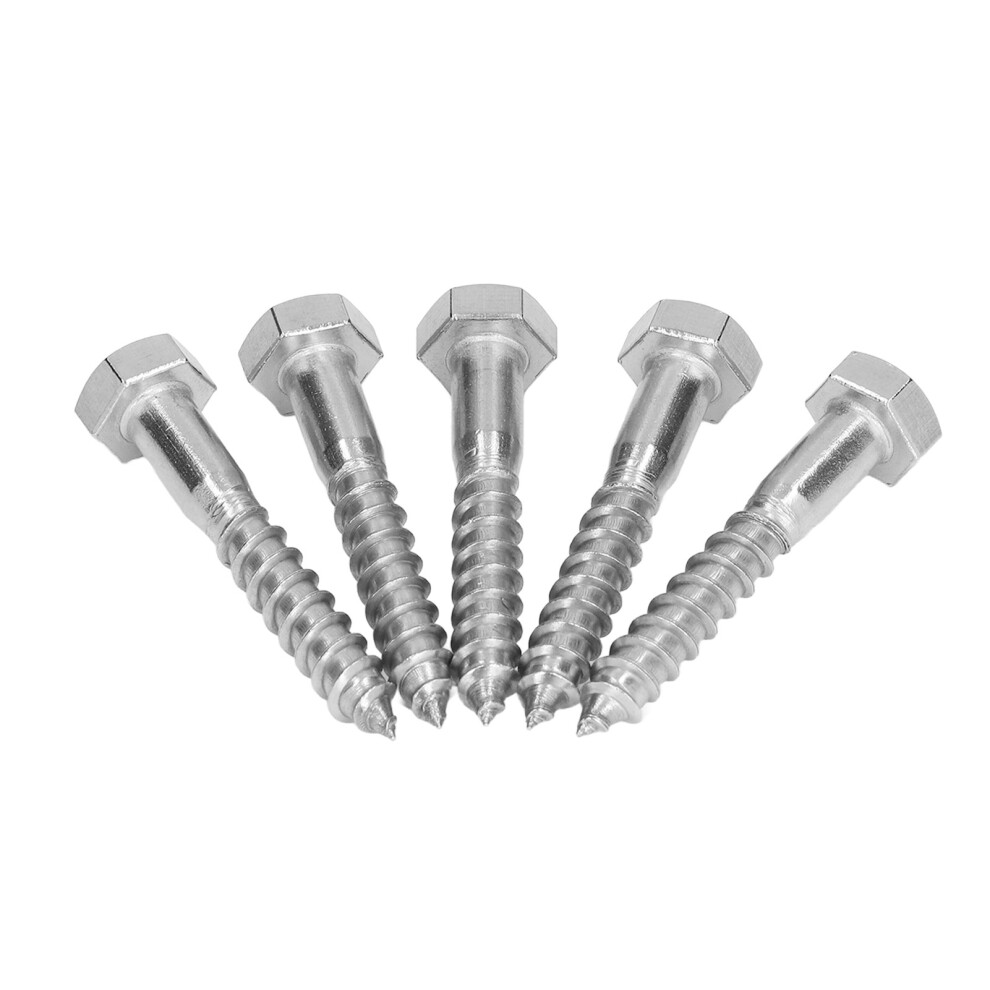 M8x50mm Stainless Steel Half Thread Bolts For Timber Wood Hex Lag Screws 5021376163996