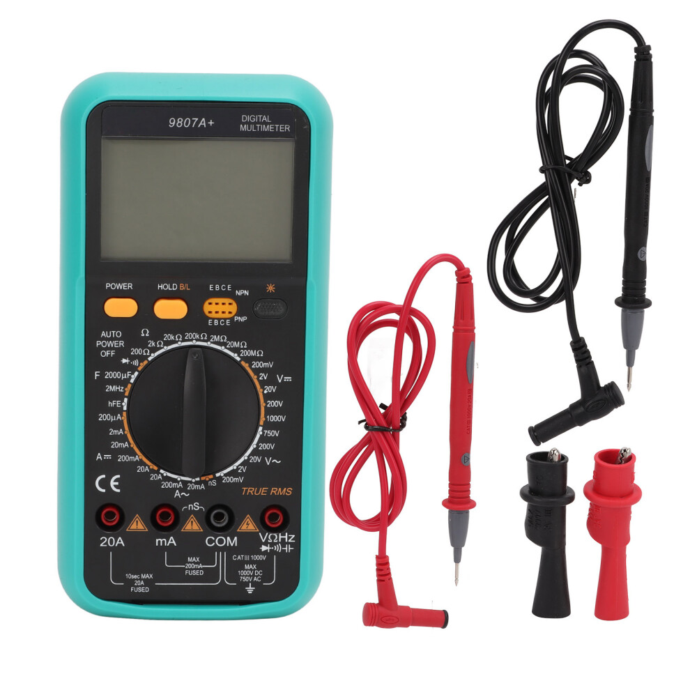 Voltage Tester Digital Multimeter Auto Ranging Backlit Display Current Resistance Measurement With Diode Testing Continuity Testing Overload 9175034331688