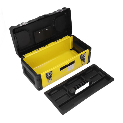 Large Plastic Iron Toolbox Case with Spacious Storage SK-1159-17 2