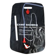 Solar Shower Bag, Portable Shower With Heat Absorption Design And Reinforced Handle For Camping, Hiking, Fishing And Outdoor Activities (5 Gallons/20