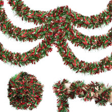 Guirlande décorative de Noël en guirlande métallique torsadée, flexible et polyvalente, idéale pour décorer un sapin de Noël ou une fête.