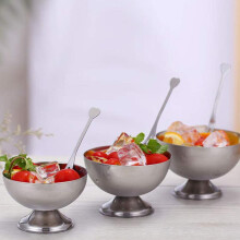 Ciotola per gelato in acciaio inossidabile con forchetta, ciotola per dessert e insalata da 150 ml