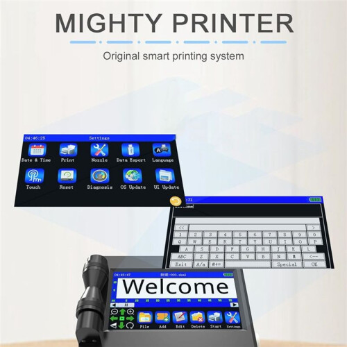 Handheld Inkjet Printer, for QRCode Barcode Production Date  Logo Batch Number Print  Metal Wood US Plug 2