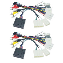 2X Auto 16PIN Android Audio Power Radio Kabelboom met Canbus Box Auto-Accessoires voor  X-TRAIL/Tiida 2014-2017