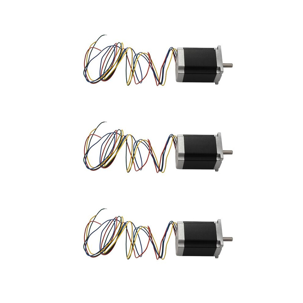 3X Nema 23 Cnc Stepper Motor 57X82mm 3A 2.2N.m D= 8Mm 315Oz-In Nema23 Cnc Router Engraving Milling Machine 3D Printer Black/Silver 6032447302946