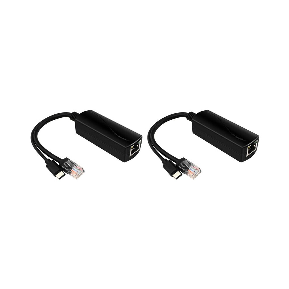 2X For Raspberry Pi 5 Poe Splitter 5V 4A 10/100/1000Mbps Ieee802.3af/At Type C Poe Splitter For Raspberry Pi 5B 6031653965693