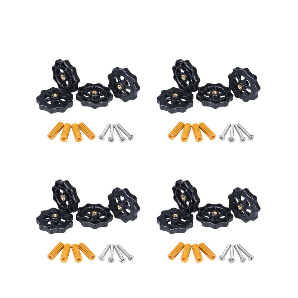 16Pcs Upgraded Hand Twist Leveling Nut Diameter 40Mm + 16Pcs Hot Bed Spring + 16Pcs M4x35mm Screws For Cr10 3D Printer 6033286077620