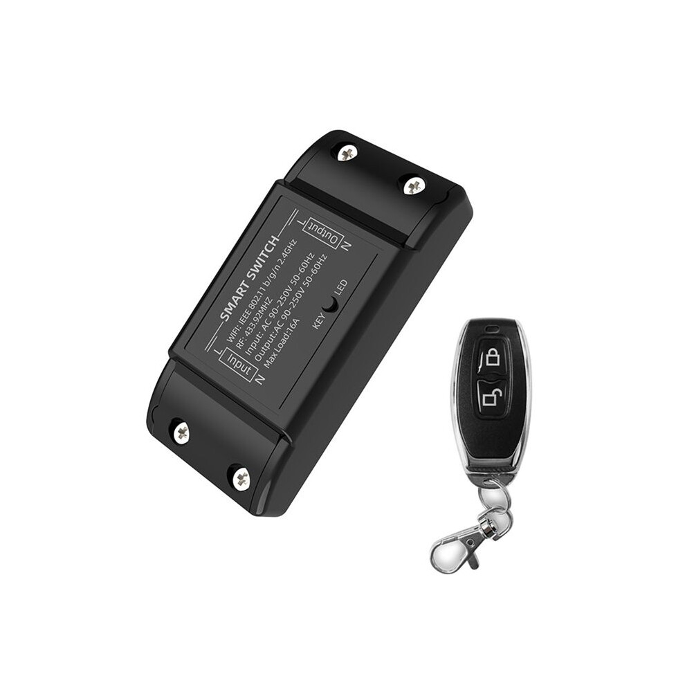 Wifi+433Mhz Home Automation Relay Module With 433Mhz Remote Controller Supports App Voice Control Black 6033461039320