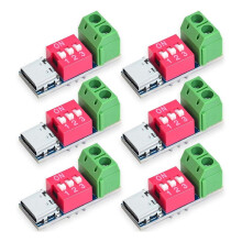 USB-C PD Trigger Board Module PD/QC Decoy Fast Charging USB Type-C to 12V High Speed Charger Power Output Boost 6pcs
