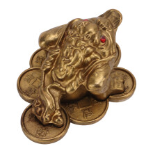 Messing Frosch-Relief für Glück und Wohlstand | Tischdekoration 4,7x6,5cm