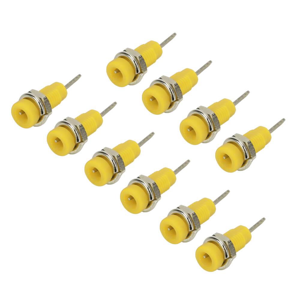 10Pcs Yellow Banana Jack Panel Socket J.40003 2Mm Extended Post Adapter 7631376182989