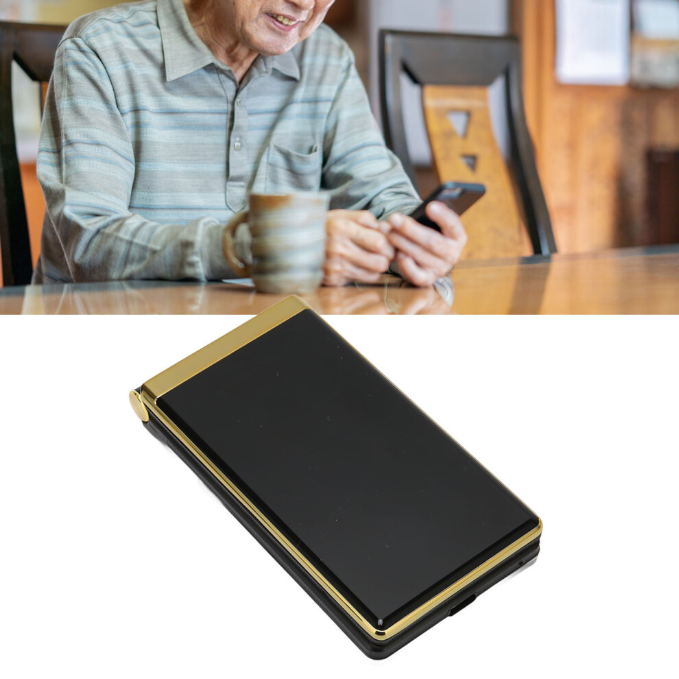 Flip Phone 3In Screen Senior Phone 5900Mah Big Button Flashlight Gold 5041376182742