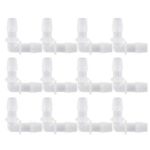12 piezas de conector codo para manguera de PP, con reborde, 11.1 mm, natural 1