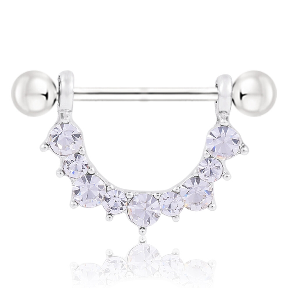 Nipple Rings for Women, Surgical Steel Nipple Piercing Jewelry with Moon Phase Design, Hypoallergenic Clicker Nipple Barbells, Lightweight Anti-Rust