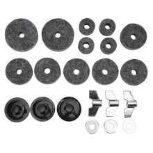 Drum Cymbal Hardware Pack 21 Stück Filzbuchsen & Wing Nuts für Hi-Hat Clutch Grau