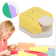 Gelber Karton-Ecken-Cutter Mini für Bastelarbeiten, gerader und schräger Schnitt