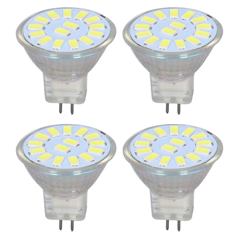 4 Pack 15LED MR11 5W 500LM Spot Light Bulbs, 35x35mm, Cold White