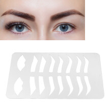 Wiederverwendbares PVC-Augenbrauen- und Lippen-Schablonen-Set – Biegbar, 215x146mm