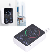 Tragbares Digital-CO₂-Messgerät – Temperatur, Luftfeuchtigkeit, 14,1 cm, Weiß