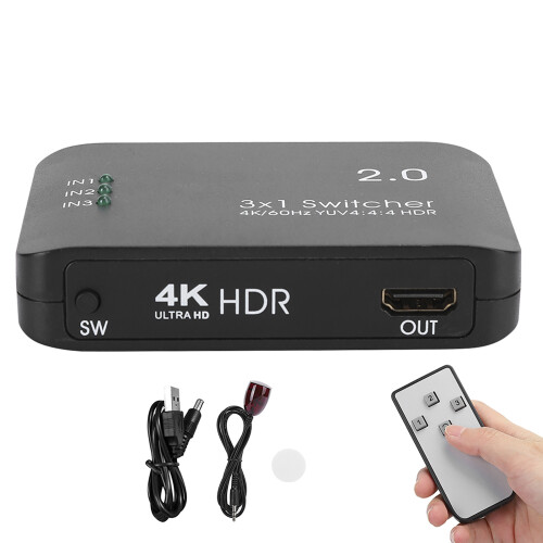 Διακόπτης HDMI αλουμινίου 4K, διεπαφή πολυμέσων με βελτιωμένη HDR, διαχωριστής 3 1