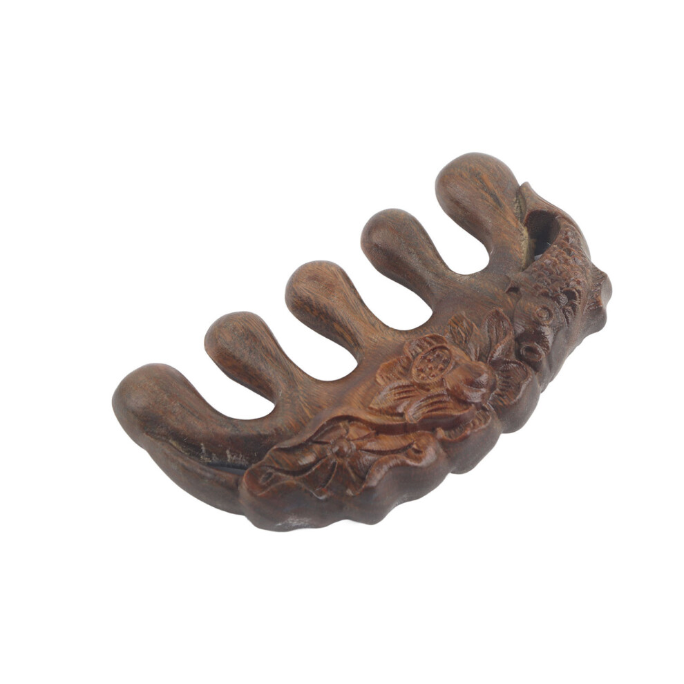 Unisex Green Meridian Sandalwood Wide Tooth Comb For Hair Scalp And Body Massage
