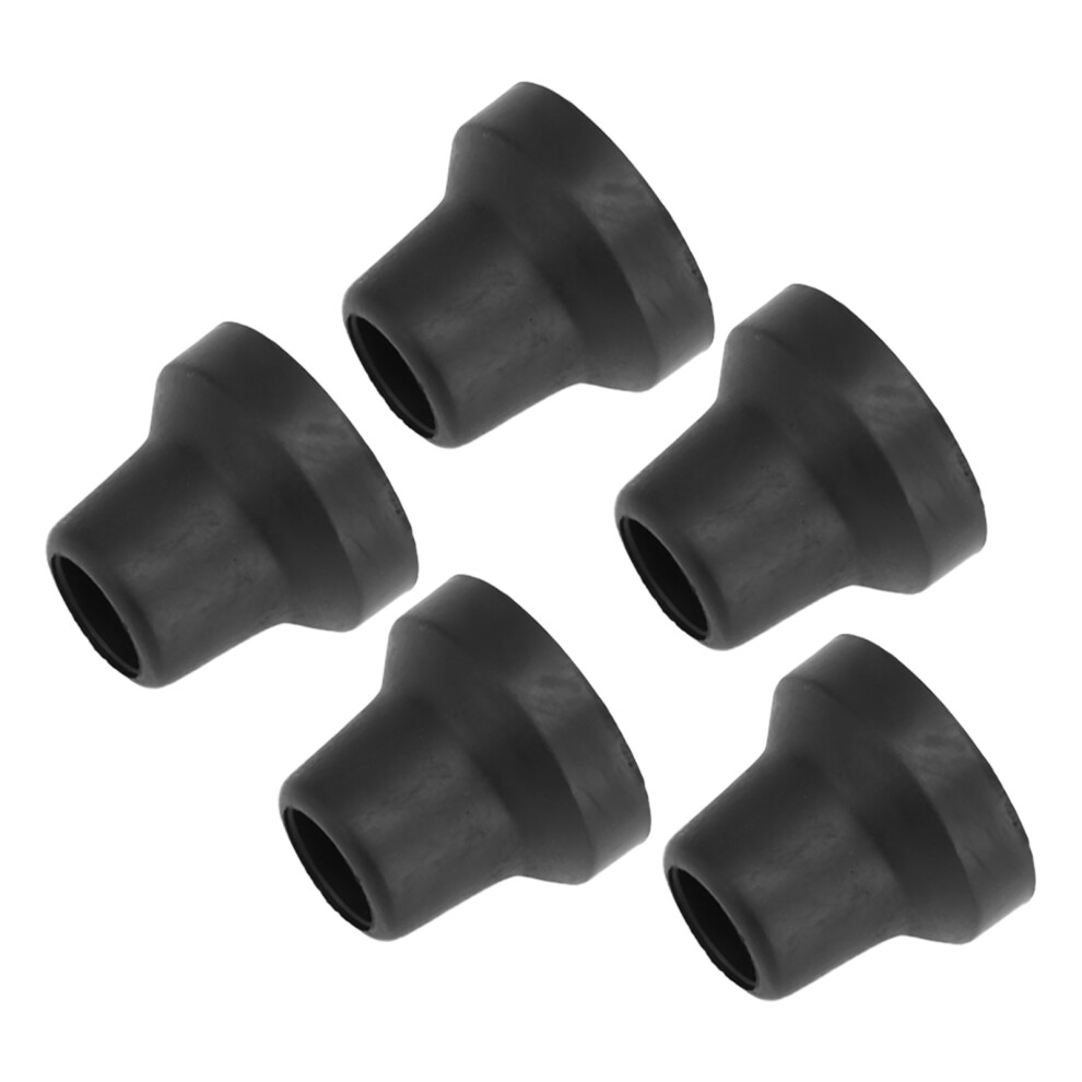 Black Replacement Crutch Tips 5Pcs 16Mm Wear-Resistant Fits Most Canes