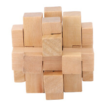 Wooden Puzzle Lock Toy – Interlocking 3D Brain Teaser for Elderly & Kids