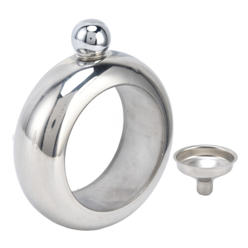 Unique 100ml Bangle Flask - Stainless Steel for Parties 2.75in Inner Size 1