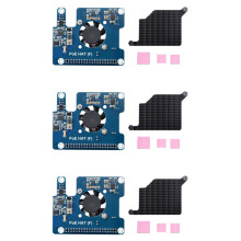 3X voor Raspberry Pi 5 PoE HAT 802.3Af/At GPIO Uitbreidingskaart met Koelventilator 5V/12V voor Raspberry Pi 5