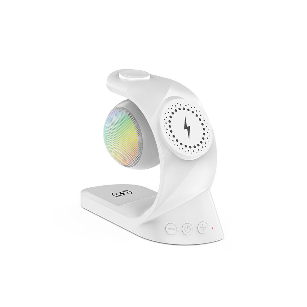 5 In 1 Speaker Magnetic Wireless Charger 15W Fast Charge For Watch Earphone For Universal Mobile White 6033227158241