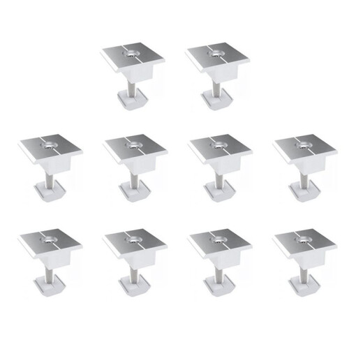 10Pcs Solar Clamp Adjustable Solar Panel Bracket Clamp Wide Photovoltaic Support for Solar Panel System 35mm
