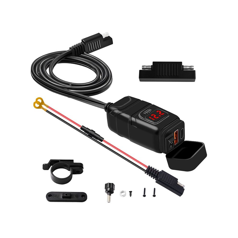 Modified Car Charger Pd+Qc3.0 Quick Charge Waterproof Quick Charger Adapter Digital Motorcycle Accessories 4713617412512