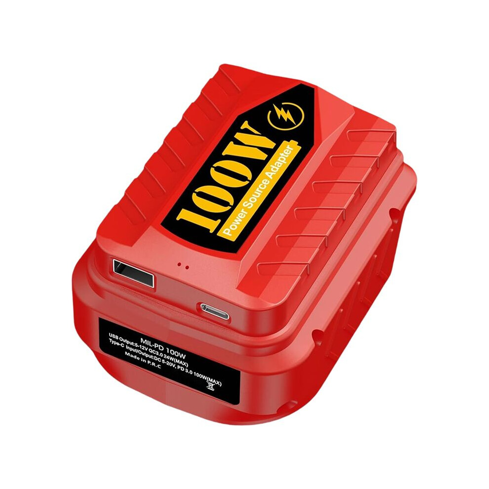 Pd100w Usb Charger Adapter For 18V M18 Battery,With Type C Pd 3.0 100W (Max)& 1 Usb Qc3.0 Fast Charge 4713277687107