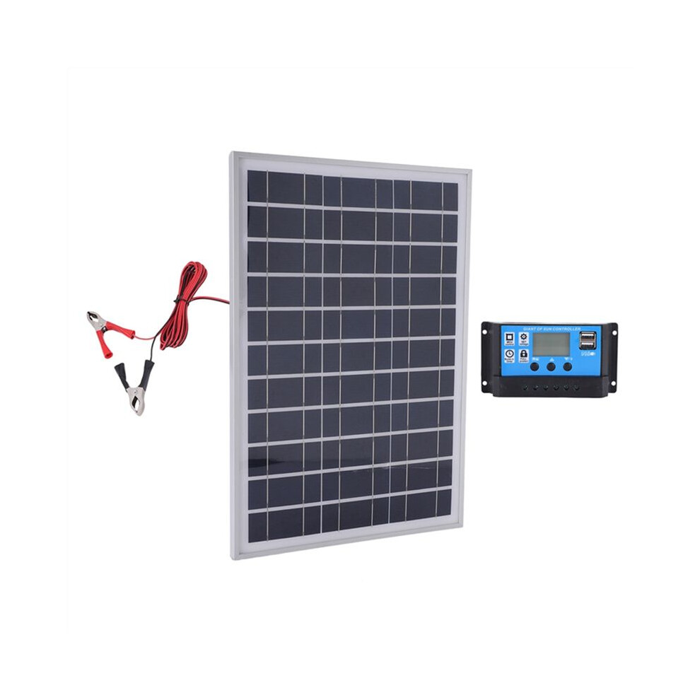 25W 12V Solar Panel Battery Charger Board+40A Controller For Rv Car Boat Home Camping Emergency Charging Board 4711095978025