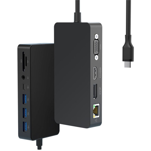 For Surface Pro7/8/9/X/11 Docking Station 12 in 1 Multi-Function Gigabit Network Port 100WPD Power Supply