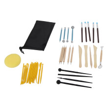 Conjunto de ferramentas para modelagem em argila polimérica, kit de materiais para arte em cerâmica com ferramentas para escultura, ideal para