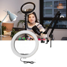 Anello luce LED USB da 13 pollici con supporto smartphone per trucco e video