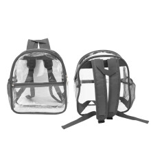 Zaino trasparente in PVC grigio ad alta capacità per controlli di sicurezza