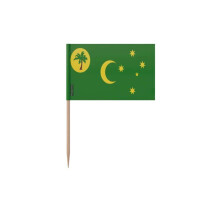 Palillos Drapeau de las Islas Cocos - 8 cm - 100 piezas - Plástico adhesivo - Palo de bambú - Pixelforma