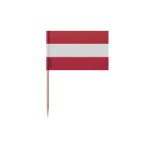 Palillos de dientes - Bandera de Austria - 8 cm - 100 piezas - Plástico adhesivo - Palo de bambú