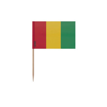 Tandenstokers Vlag van Guinee - 10 cm - 100 stuks - Plastic met kleeflaag - Bamboestok - Pixelforma