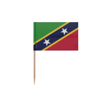 Palitos de Dente Bandeira de São Cristóvão e Névis - 8 cm - 100 peças - Plástico adesivo - Bastão de bambu - Pixelforma