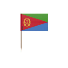 Palitos de Dente Bandeira da Eritreia - 10 cm - 100 peças - Plástico adesivo - Bastão de bambu - Pixelforma