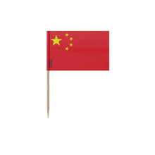 Palitos de Dente Bandeira da China - 6.5 cm - 100 peças - Plástico adesivo - Bastão de bambu - Pixelforma